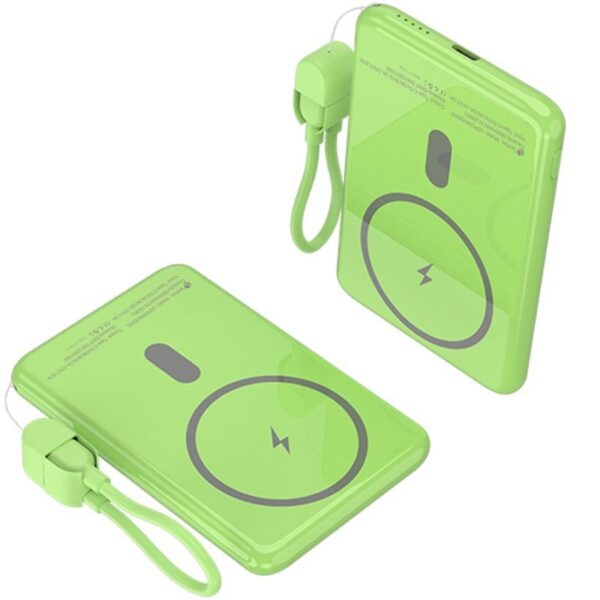 art_leo-bat20pb20inal202020500020gree_1 Powerbank 5000mAh Leotec LEPOWW20W5G/ 20W/ Wireless/ Verde/ Incluye Cable USB Tipo-C