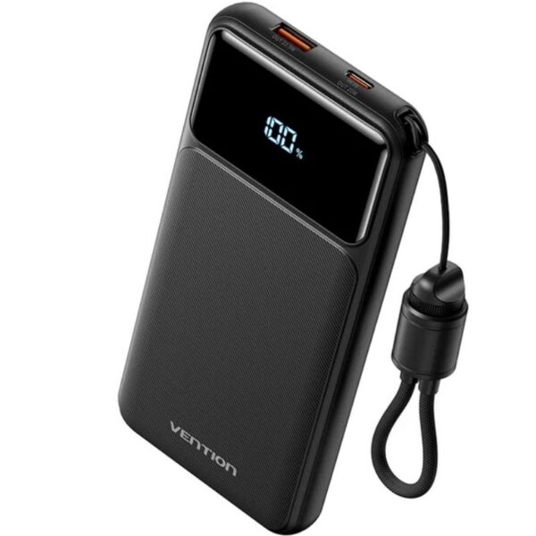 art_ven-bat20xgyb0-39-ty_1 Powerbank 10000mAh Vention XGYB0-39-TY/ 22.5W/ Negro/ Incluye Cable USB Tipo-C