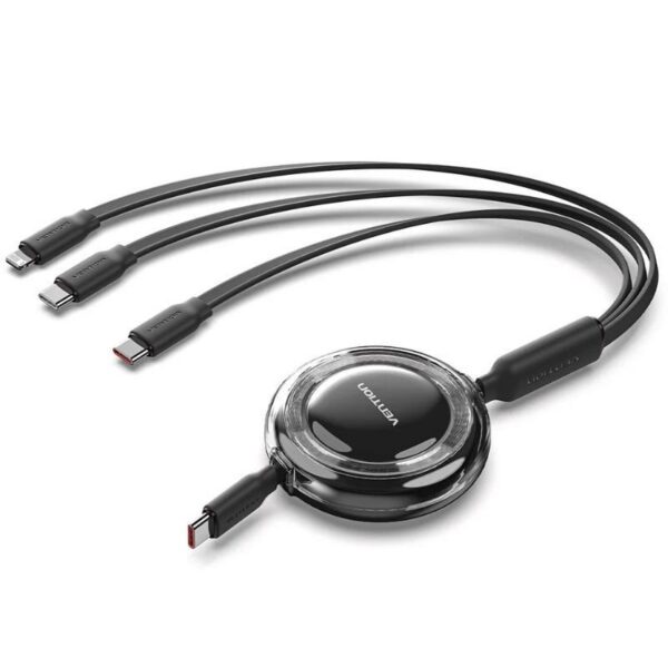 art_ven-cab20trkbbe_1 Cable USB Tipo-C 2.0 5A Vention TRKBBE/ USB Tipo-C Macho - 3x USB Tipo-C Macho/ Hasta 100W/ 480Mbps/ 1.1m/ Negro