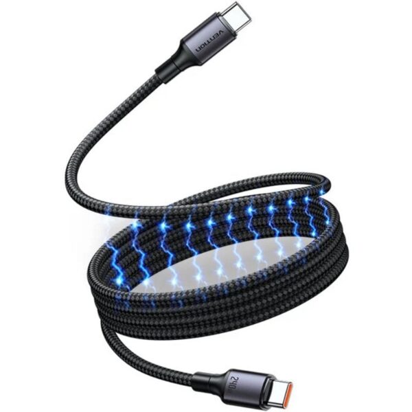 art_ven-cab20tsabf_1 Cable Magnético USB 2.0 Tipo-C 5A Vention TSABF/ USB Tipo-C Macho - USB Tipo-C Macho/ Hasta 240W/ 480Mbps/ 1m/ Negro
