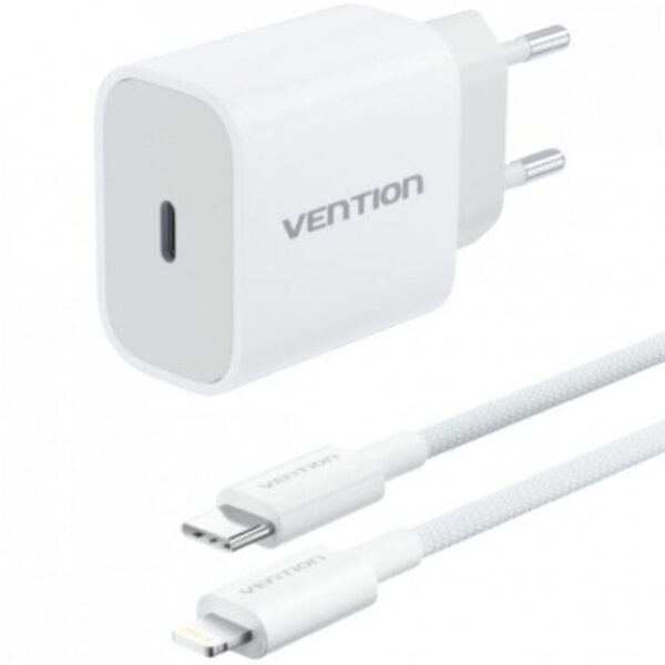 art_ven-carga20g17w0-eu_1 Cargador de Pared Vention G17W0-EU/ 1xUSB Tipo-C + Cable Lightning/ 20W