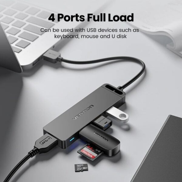 art_ven-hub20chlbb-scb2_2 Hub USB 3.0 Vention CHLBB-SCB2/ 4xUSB/ 1xUSB Tipo-C PD