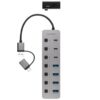 art_nan-hub20102016204510_2 Hub USB + USB Tipo-C Nanocable 10.16.4510/ 4xUSB/ 3xUSB Tipo-C/ 1xUSB Tipo-C PD/ Gris