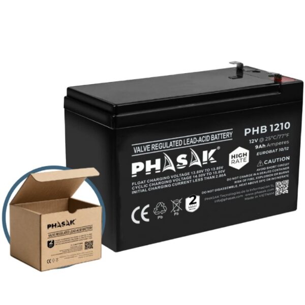 art_phk-bat20phb201210_1 Batería Phasak PHB 1210 compatible con SAI/UPS PHASAK según especificaciones