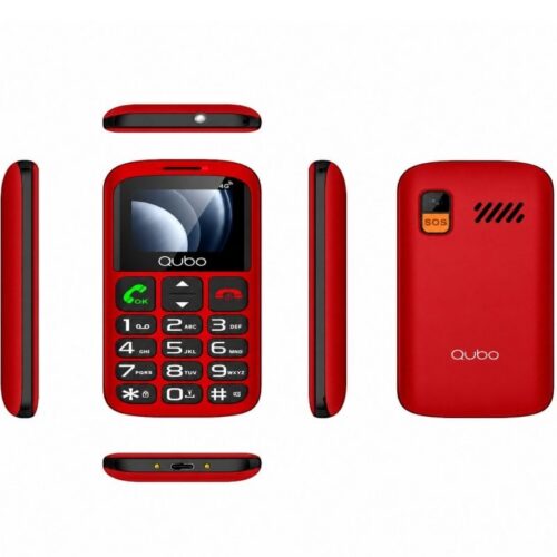 art_qub-tel20p-186rd204g_1 Teléfono Móvil Qubo P-186RD 4G para Personas Mayores/ Rojo