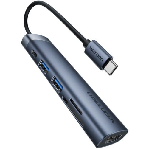 art_ven-dock20thjhb_1 Docking USB Tipo-C Vention THJHB/ 1xHDMI 4K/ 2xUSB/ 1xUSB Tipo-C PD/ Gris