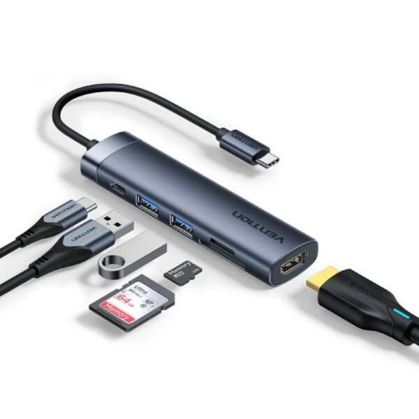art_ven-dock20thjhb_2 Docking USB Tipo-C Vention THJHB/ 1xHDMI 4K/ 2xUSB/ 1xUSB Tipo-C PD/ Gris