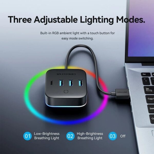 art_ven-hub20chzbd_2 Hub USB 3.0 Vention CHZBD/ 3xUSB/ 1xUSB Tipo-C/ 1xUSB Tipo-C PD