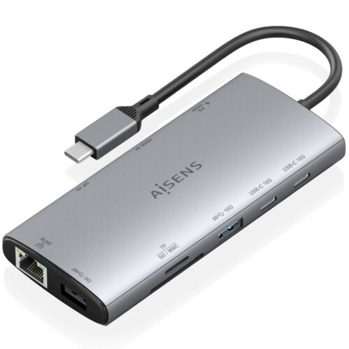art_ais-hub20asuc-10p050-gr_1 Docking USB Tipo-C Aisens ASUC-10P050-GR/ 1xDisplayPort/ 1xHDMI 4K/ 1xRJ45/ 2xUSB/ 2xUSB Tipo-C/ 1xUSB Tipo-C PD/ 1xLector de Tarjetas/ Gris