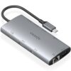 Docking USB Tipo-C Aisens ASUC-10P050-GR/ 1xDisplayPort/ 1xHDMI 4K/ 1xRJ45/ 2xUSB/ 2xUSB Tipo-C/ 1xUSB Tipo-C PD/ 1xLector de Tarjetas/ Gris