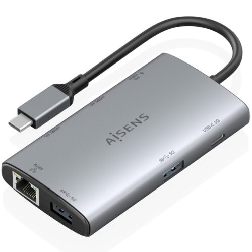 art_ais-hub20asuc-7p049-gr_1 Docking USB Tipo-C Aisens ASUC-7P049-GR/ 2xHDMI 4K/ 1xRJ45/ 2xUSB/ 1xUSB Tipo-C/ 1xUSB Tipo-C PD/ Gris