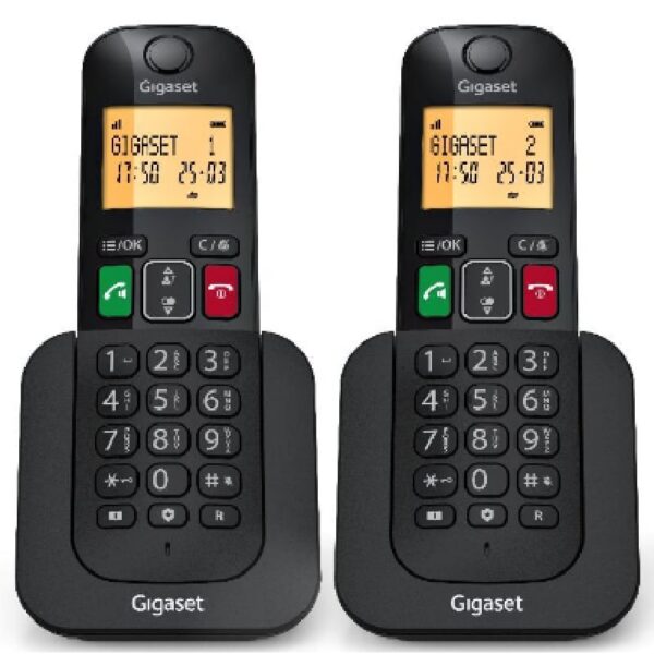 Teléfono Inalámbrico Gigaset Elemental 400 DUO/ Negro