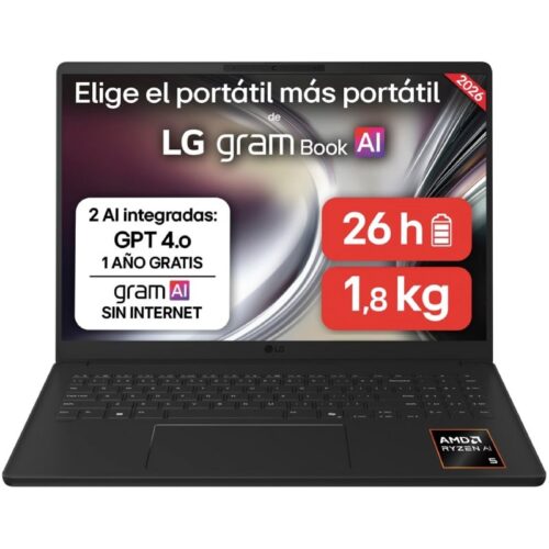 art_lgp-16ud55u-g20ax85bn_1 Portátil LG Gram 16UD55U-G.AX85BN Ryzen AI 7 445/ 32GB/ 512GB SSD/ 16"/ Sin Sistema Operativo