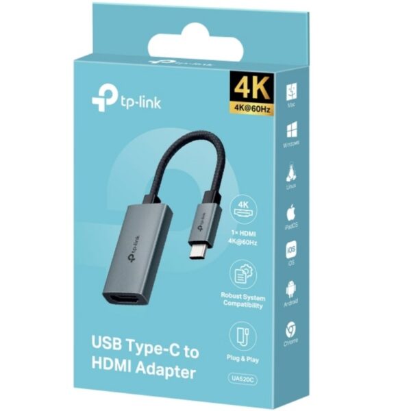 art_tpl-adp20ua520c_2 Conversor HDMI 4K 60Hz TP-Link UA520C/ HDMI Hembra - USB Tipo-C Macho/ 10cm/ Gris