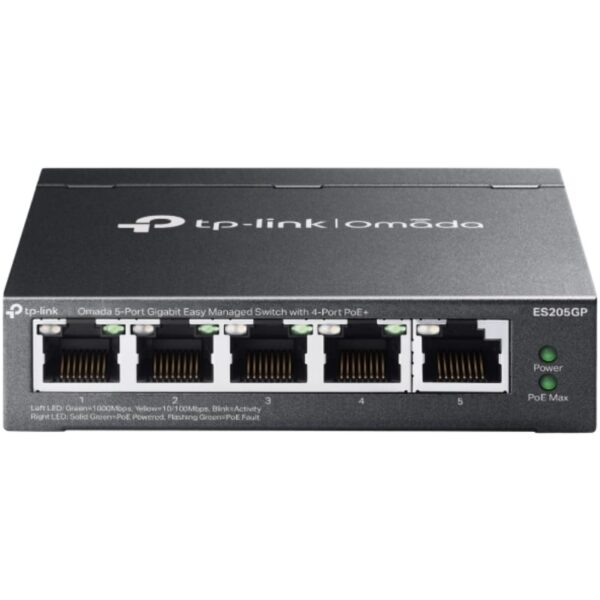 Switch TP-Link Omada ES205GP 5 Puertos/ RJ-45 10/100/1000/ PoE+