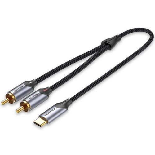 art_ven-cab20bguhf_1 Cable Conversor Vention BGUHF/ 2x RCA Macho - USB Tipo-C Macho/ 1m/ Gris