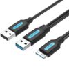 art_ven-cab20cqpbf_1 Cable USB 3.0 Vention CQPBF/ USB Macho - MicroUSB Macho/ USB 2.0 Macho/ 5Gbps/ 1m/ Negro