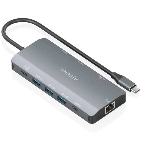 art_ais-hub20asuc-10p052-gr_2 Docking USB Tipo-C Aisens ASUC-10P052-GR/ 2xHDMI 4K/ 1xRJ45/ 3xUSB/ 1xUSB Tipo-C/ 1xUSB Tipo-C PD/ 1xLector de Tarjetas/ Gris