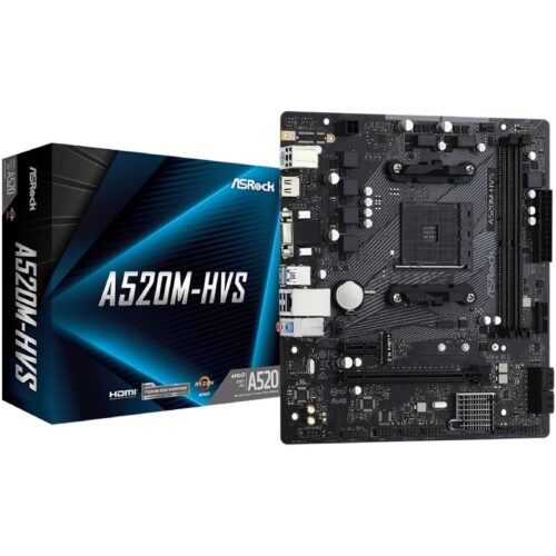 art_asr-pb20a520m-hvs_1 Placa Base Asrock A520M-HVS/ DDR4/ PCIe 3.0/ Socket AM4/ Micro ATX