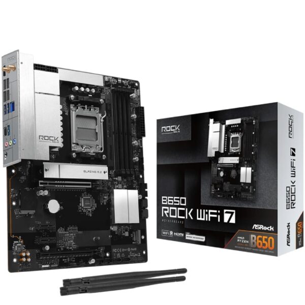 art_asr-pb20b65020rock20wifi207_1 Placa Base Asrock B650 ROCK WIFI 7/ DDR5/ PCIe 5.0/ Socket AM5