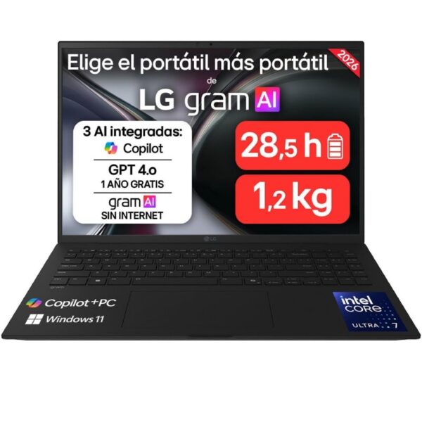 art_lgp-16z90tl-v20az85bn_1 Portátil LG Gram 16Z90TL-V.AZ85BN Intel Core Ultra 7-258V/ 32GB/ 512GB SSD/ 16"/ Win11 Pro