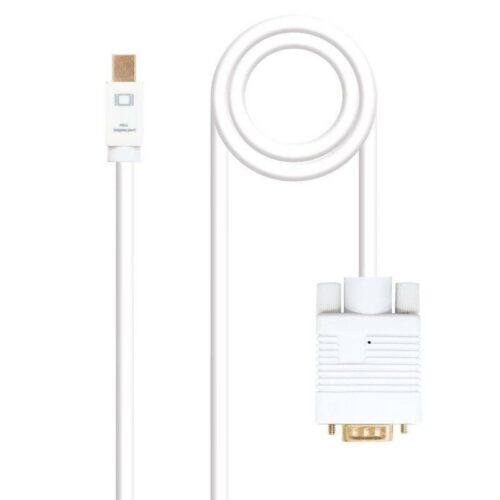 Cable Conversor Nanocable 10.15.4102/ Mini DP Macho - VGA Macho/ 2m/ Blanco
